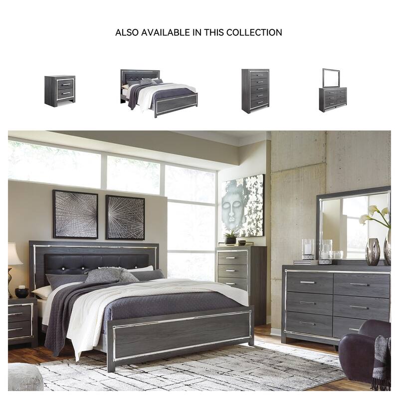 Lodanna Five Drawer Chest - Contemporary Style - Gray