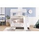 preview thumbnail 5 of 14, Twin Over Twin House Bunk Bed with Trundle, Slide, Staircase, Roof & Window