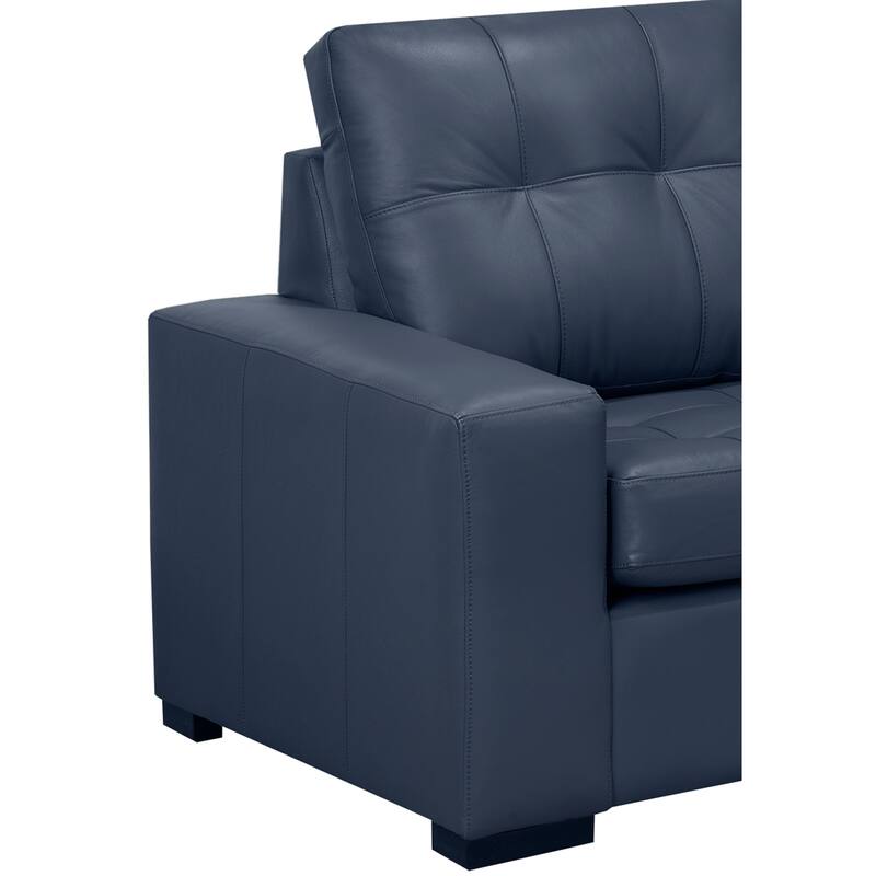 Liam Top Grain Leather Tufted Sectional Chaise Sofa