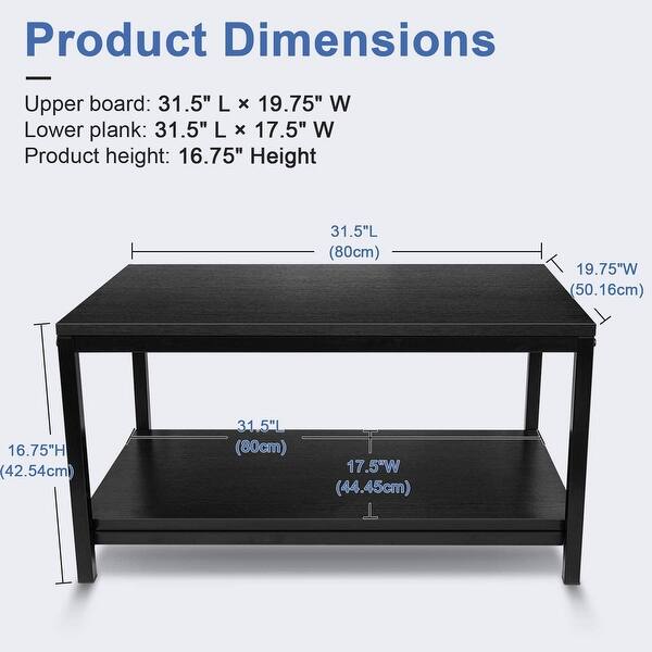 Black Coffee Table with Shelf - Bed Bath & Beyond - 36495695