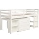 preview thumbnail 5 of 11, Multiple Functions Design Loft Bed with Cabinet, Shelves and Rolling Portable Desk, Twin Size, White