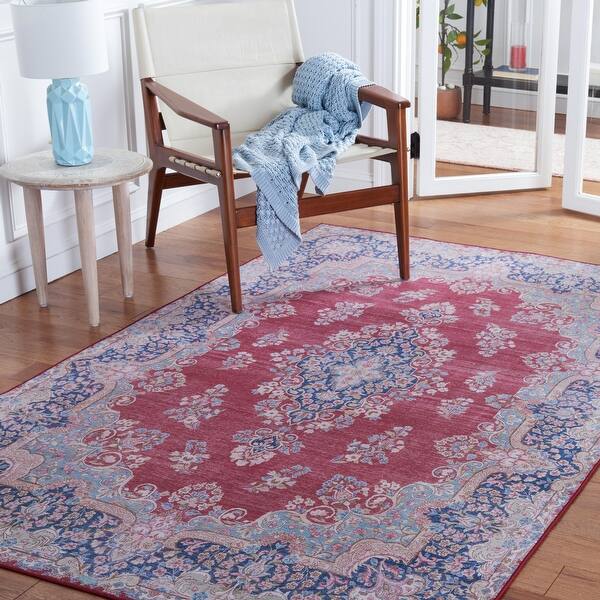 SAFAVIEH Tucson Machine Washable Slip Resistant Vaili Shabby Chic Rug