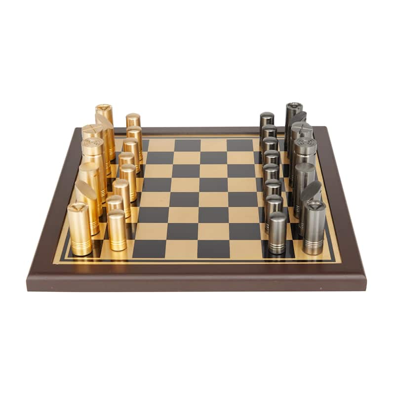 Aluminum Chess Game Set - 14"W, 4"H