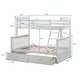 preview thumbnail 4 of 7, Twin Over Full Bunk Bed with Storage Drawers, Solid Pine Wood Construction, and Safety Guardrails