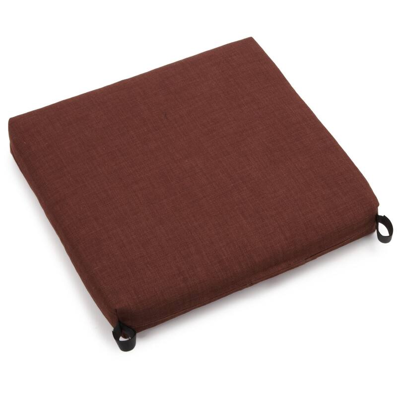 Indoor/Outdoor Polyester Solid Chair Cushion - 20 x 19 - Cocoa