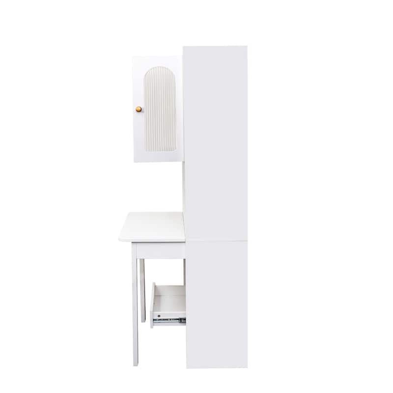 GDFStudio - Saly Modern Multi-Function Home Office Desk & Workstation with Storage, Drawers & Hutch