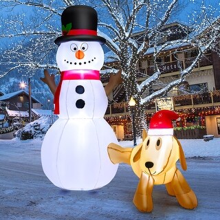 Costway 6 FT Tall Inflatable Snowman and Dog Set Christmas Decoration - See  Details - Overstock - 36312675