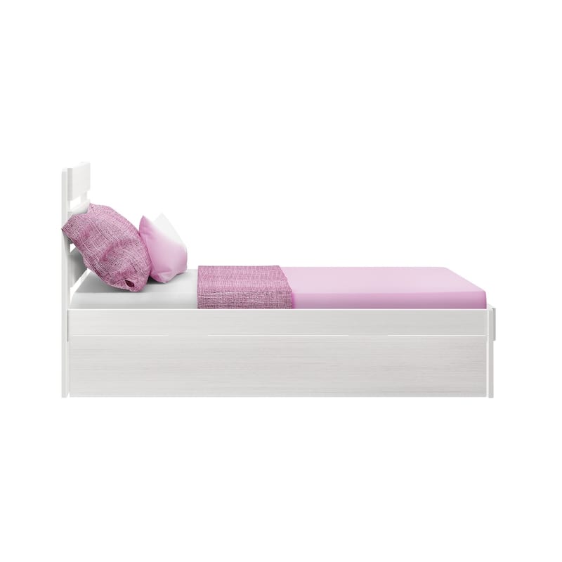Max and Lily Farmhouse Twin Bed with Plank Headboard and Trundle