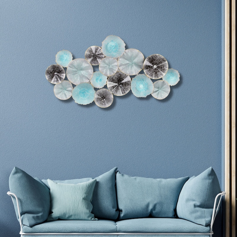 Astoraforge Multicolor Metal Coastal Multi Dimensional Flower Burst Wall Decor
