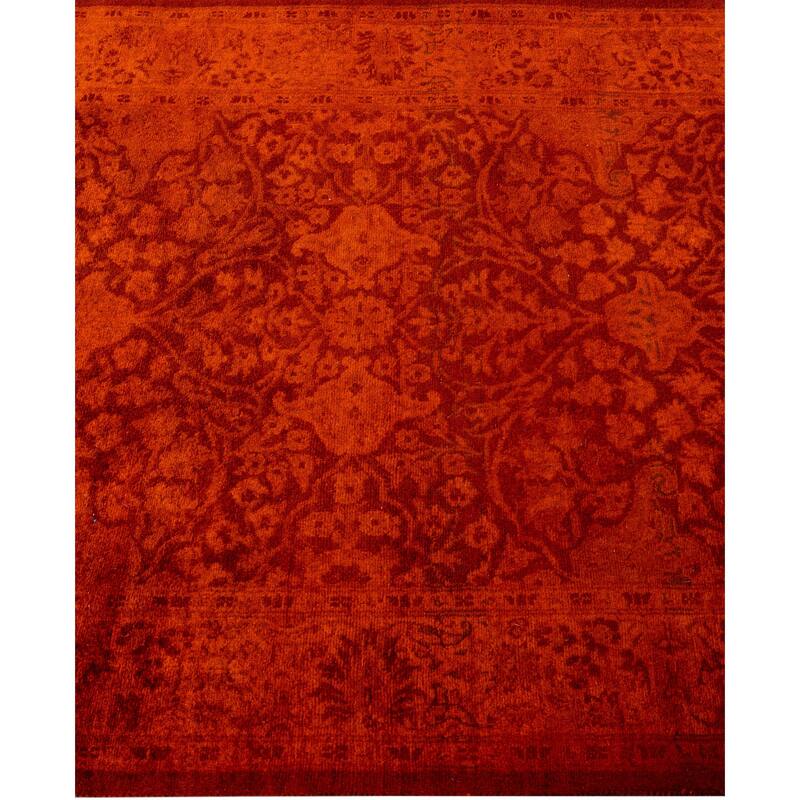 Overdyed One-of-a-Kind Hand-Knotted Area Rug - Orange - 2' 7" x 10' 1"