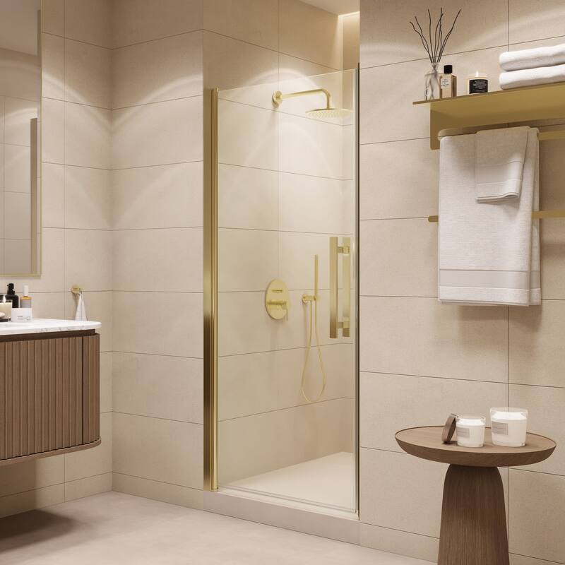 Ove Decors 15SGP-PASA33 Pasadena 72" High x 33" Wide Pivot Frameless - Brushed Gold