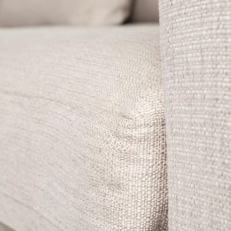 Denly Beige Fabric Slipcover w/ Double Stacked Back Cushions Sofa - 92.5"W x 38.2"D x 34.5"H