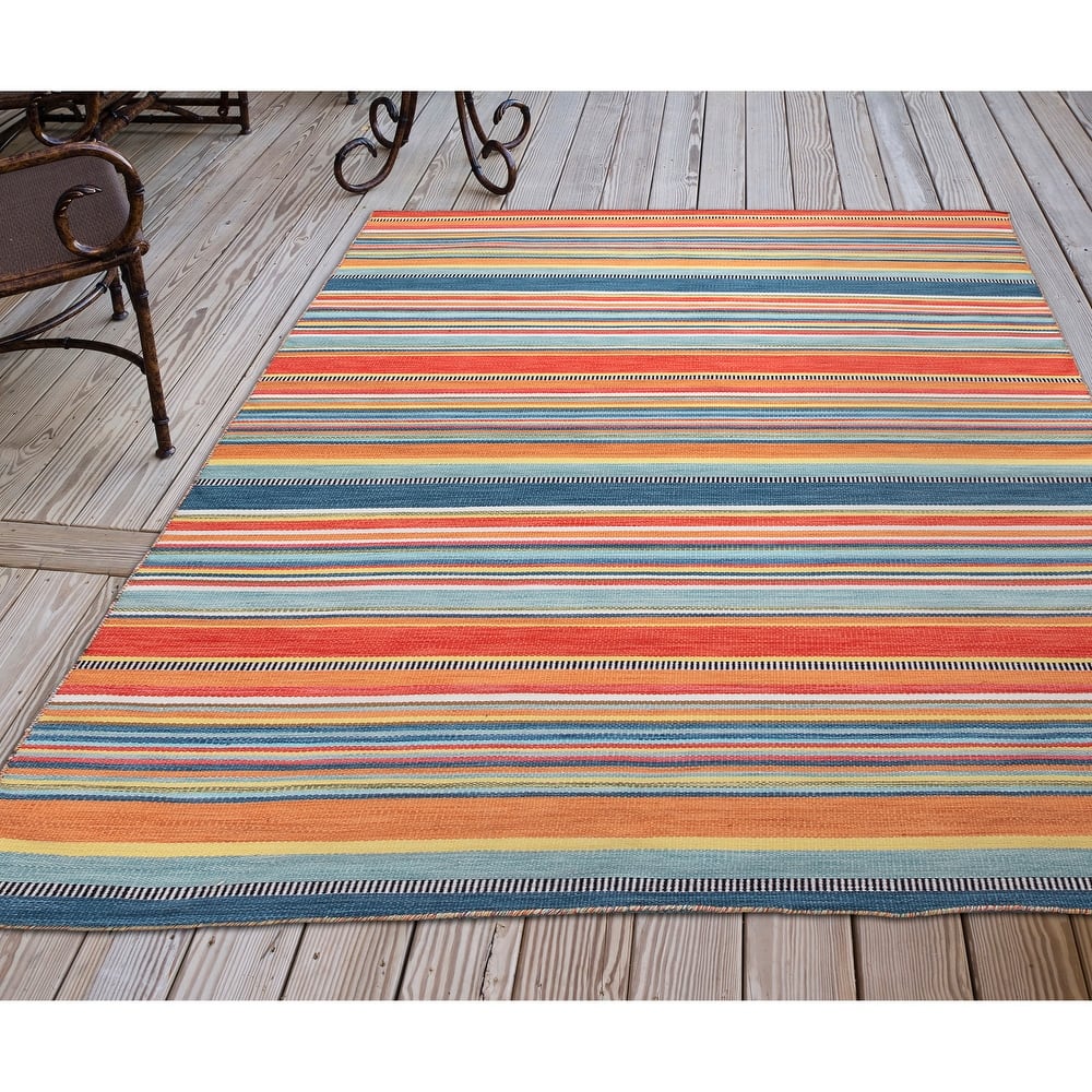 Liora Manne Sonoma Malibu Stripe Hand-woven Indoor/ Outdoor Area Rug