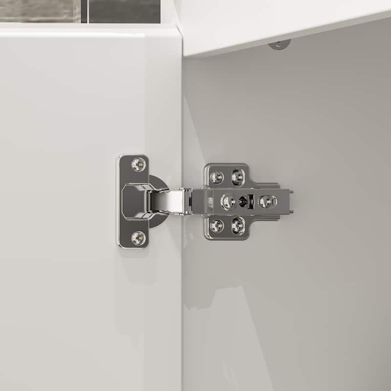 Modular Wardrobe (White with All Mirror) Closet Cabinet Armoires
