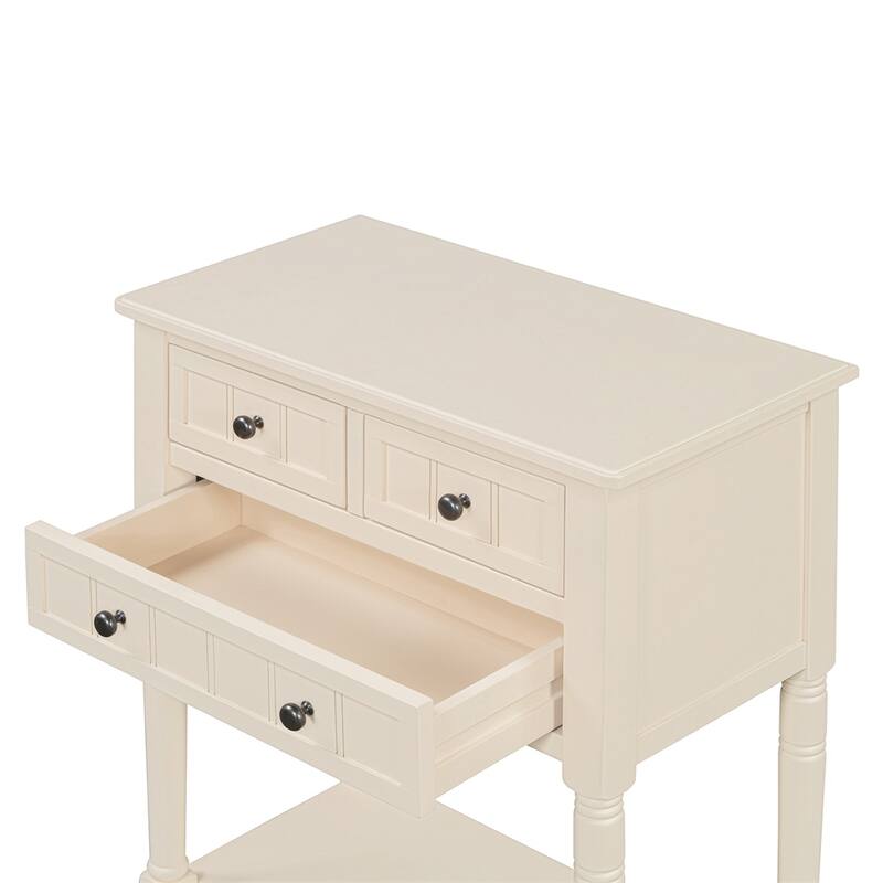 Console Table with 3 Storage Drawers and Bottom Shelf