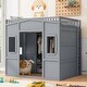 preview thumbnail 3 of 35, House Loft Bed With Ladder and Wardrobe