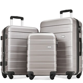 3PCS Expandable Luggage Sets ABS Hardshell Suitcase with TSA Lock and ...