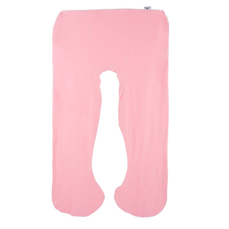 Full Body Pillow Cover- U-Shaped Soft Cotton Replacement Pillowcase by Lavish Home (Pink)