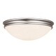 preview thumbnail 1 of 4, Access Lighting Atom 1-light LED Brushed Steel Flush Mount with Opal Glass