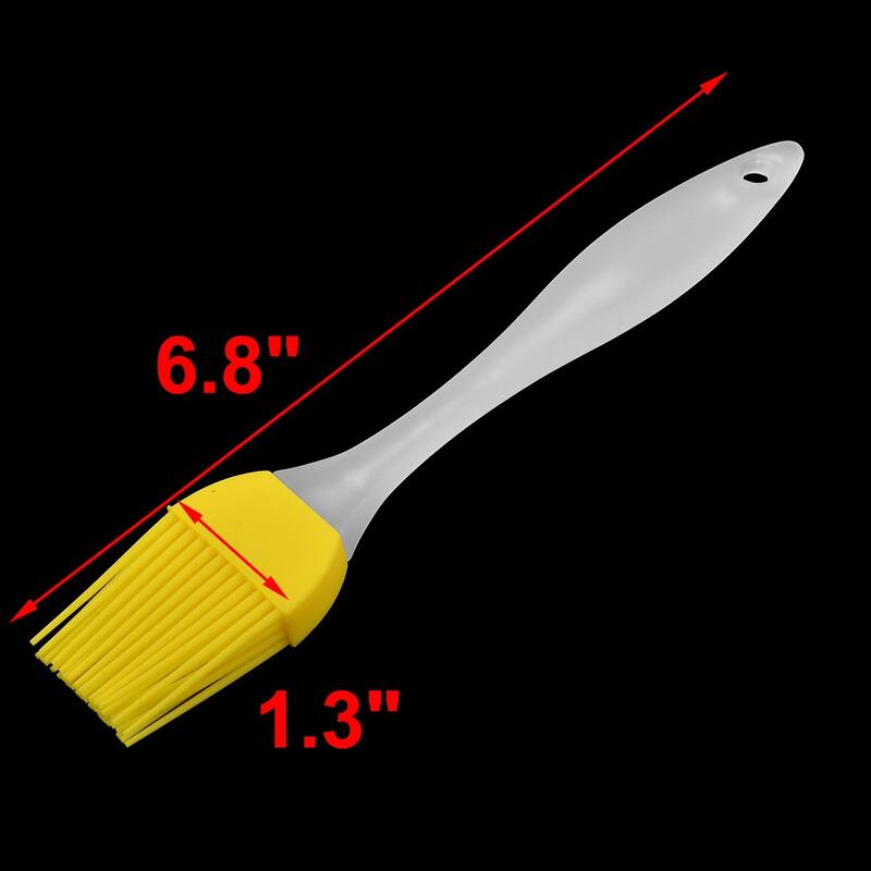 Silicone Head Barbecue Basting Grilling Cooking Condiment Pastry Brush - Yellow