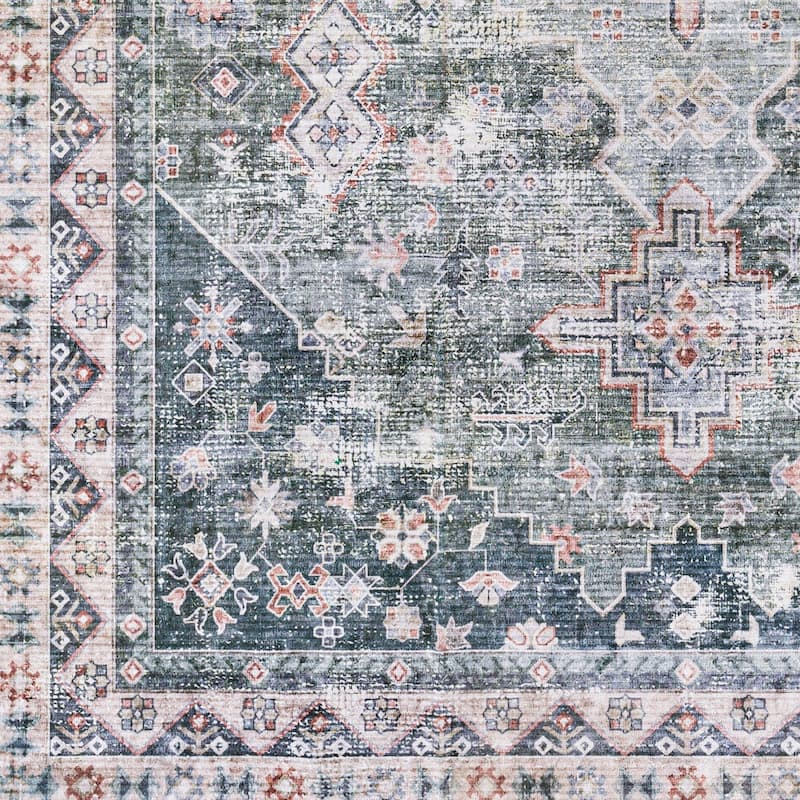 Livabliss Venkata Traditional Medallion Machine Washable Area Rug