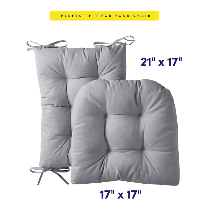 Sweet Home Collection Rocking Chair Tufted Non Slip Cushion Set