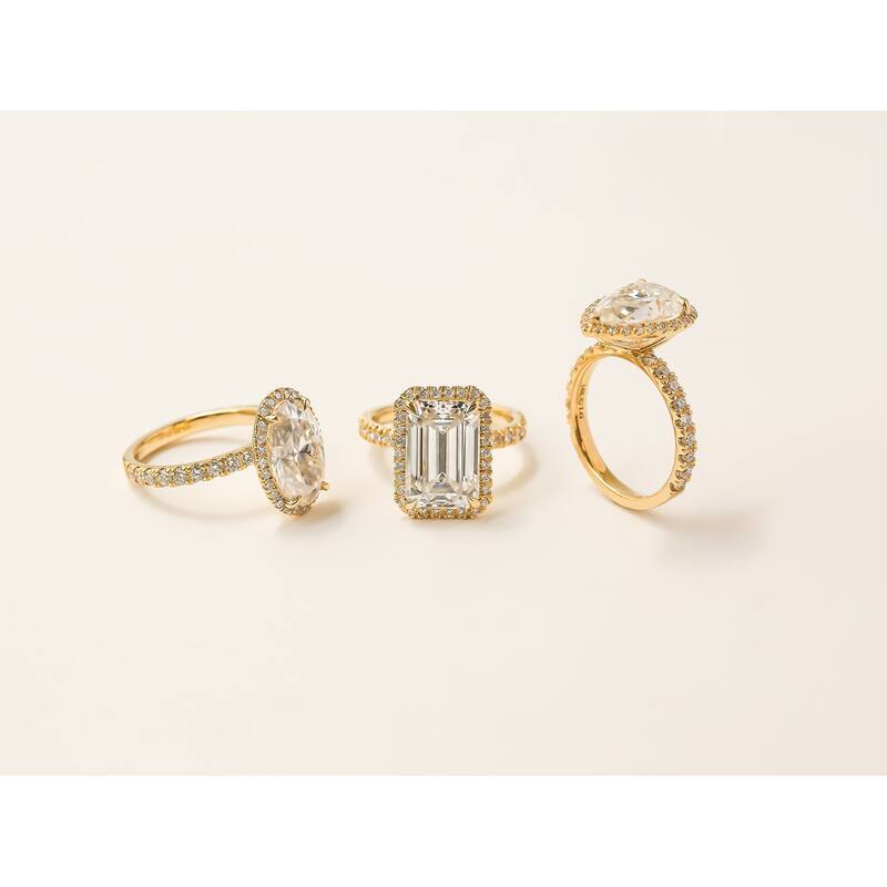 Kobelli Signature Collection Bold Series 5.6 Carats Lab Grown Diamond Certified 14k Solid Gold Emerald-cut Halo Eloise Ring