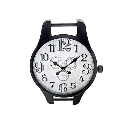 Black Metal Watch Shaped Clock