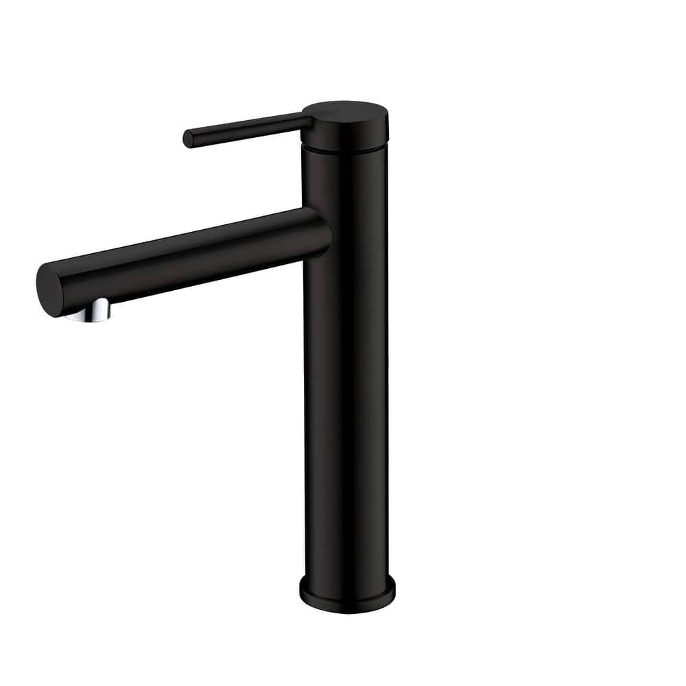 STYLISH Single Handle Bathroom Vessel Sink Faucet, Stainless Steel - Faucet Height: 11 5/8" Spout Height: 9 1/8"