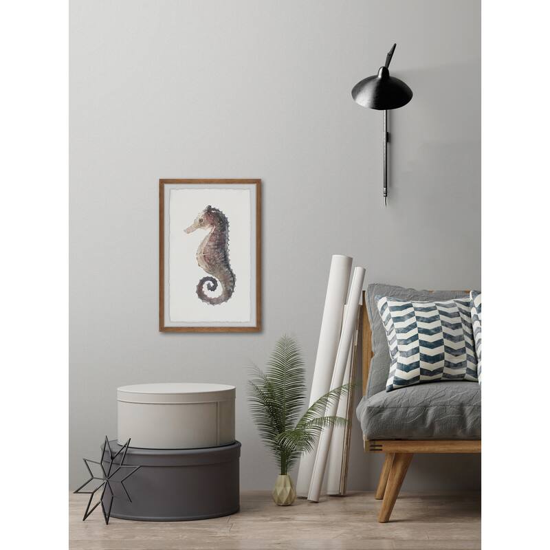 Stiff Seahorse Framed Wall Art, Coastal Serenity - Tranquil Ocean-Inspired Wall Décor