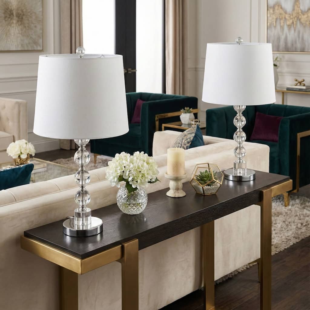 Decorative Glass Table Lamp - Set of 2 - 22.0"