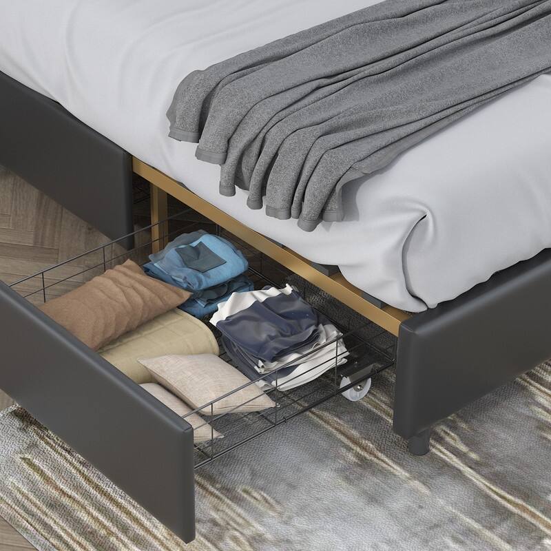 78" buckle-shaped backrest, sponge soft bag, with four storage drawers, comfortable and elegant