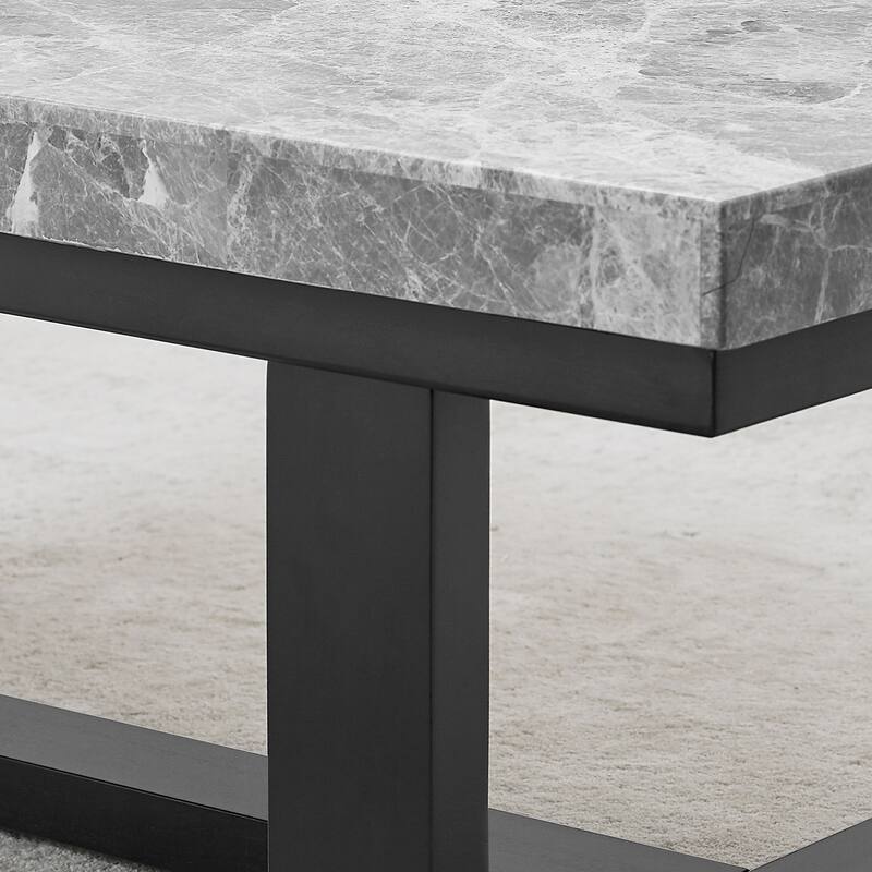 Steve Silver Ludlow Gray Marble Top Side Table
