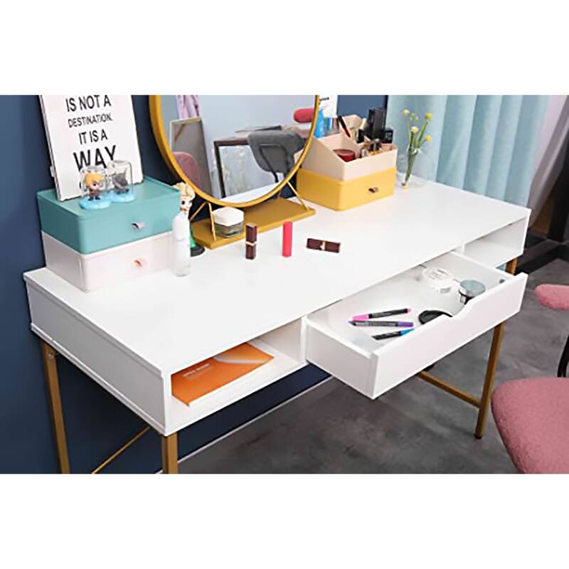 JJS 48" Writing Desk with Power Outlet - Modern Large Computer Desk & Laptop Workstation for Home Office