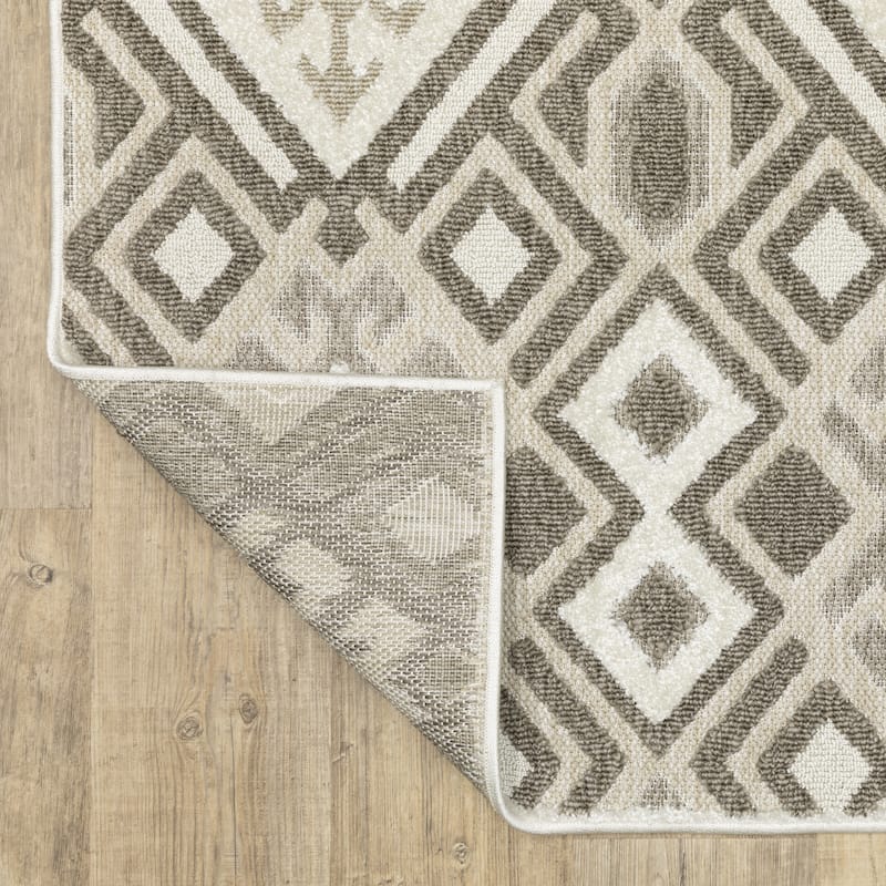Style Haven Thassos Tribal Diamonds Brown/ Beige Mixed Pile Area Rug