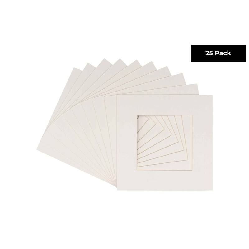 8x8 Mat for 12x12 Frame Precut Mat Board AcidFree Textured White 8x8