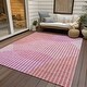 preview thumbnail 21 of 47, Machine Washable Indoor/ Outdoor Abstract Stripe Chantille Rug Pink - 10' x 14'