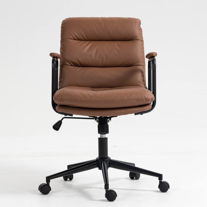 Swivel Task Chair Upholstered Chair with Adjustabel Height, Computer Chair Vanity Chair with Padded Armrests