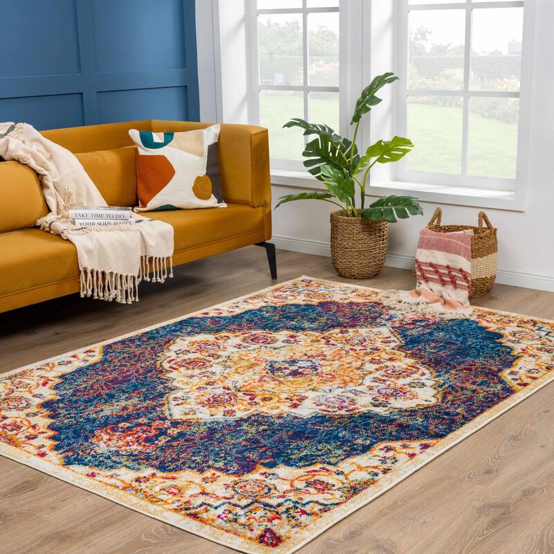 Hauteloom Istanbul Collection Vintage Oriental Traditional Medallion Area Rug