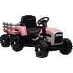 preview thumbnail 8 of 22, Kids Ride on Tractor with Trailer & Parent Remote Control,12V Battery Powered Ride On Tractor Toy with Dual Motors Pink