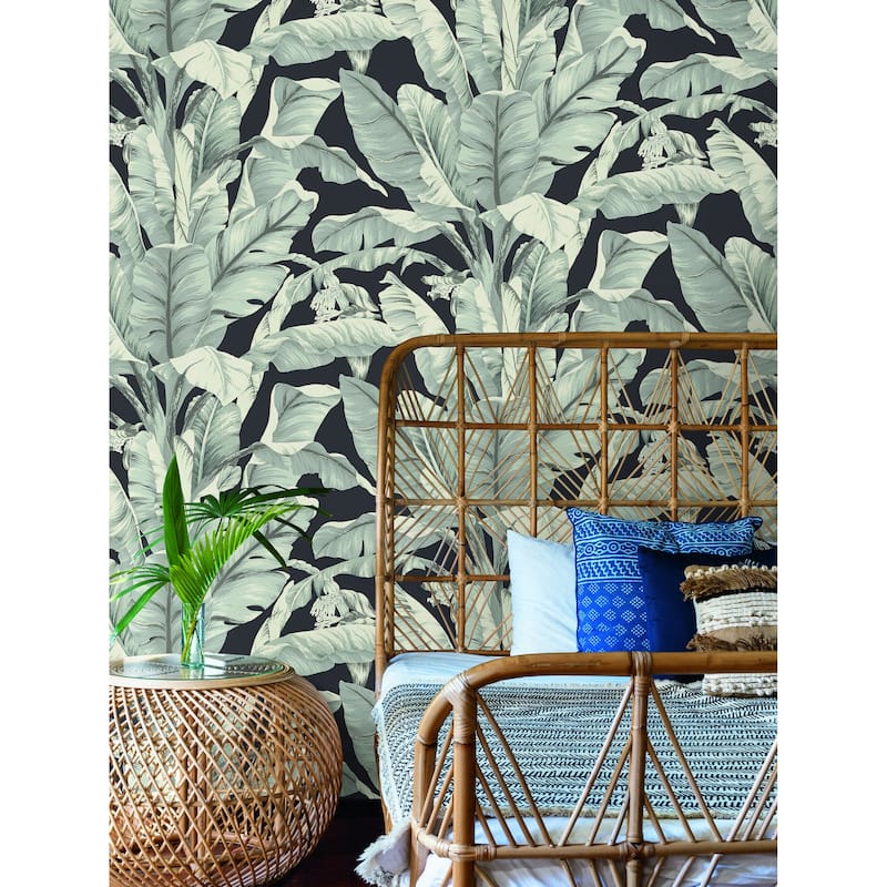 Miramar Vinyl Banana Leaf Wallpaper 27 in x 27 ft = 60.75 sq ft