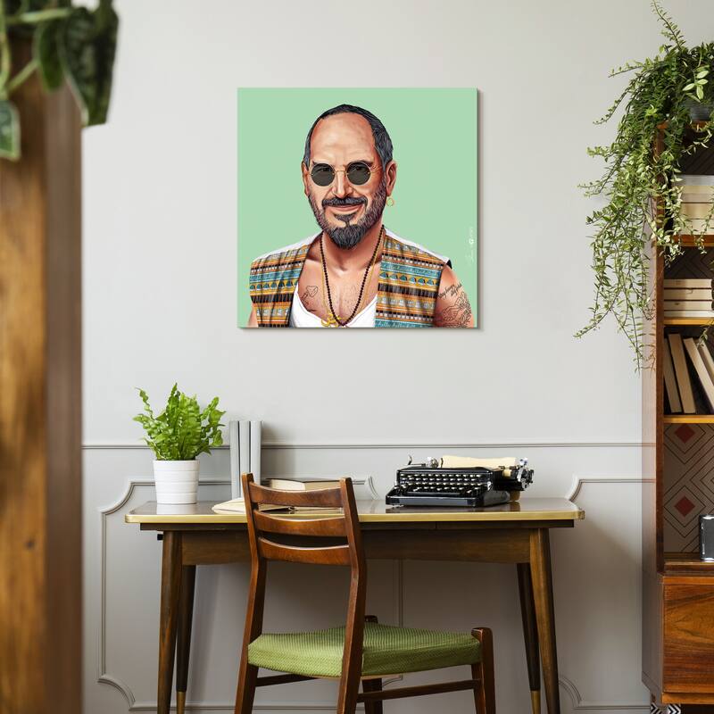 Empire Art Direct "Hip Steve" Printed Tempered Art Glass Wall Art - Multi-Color