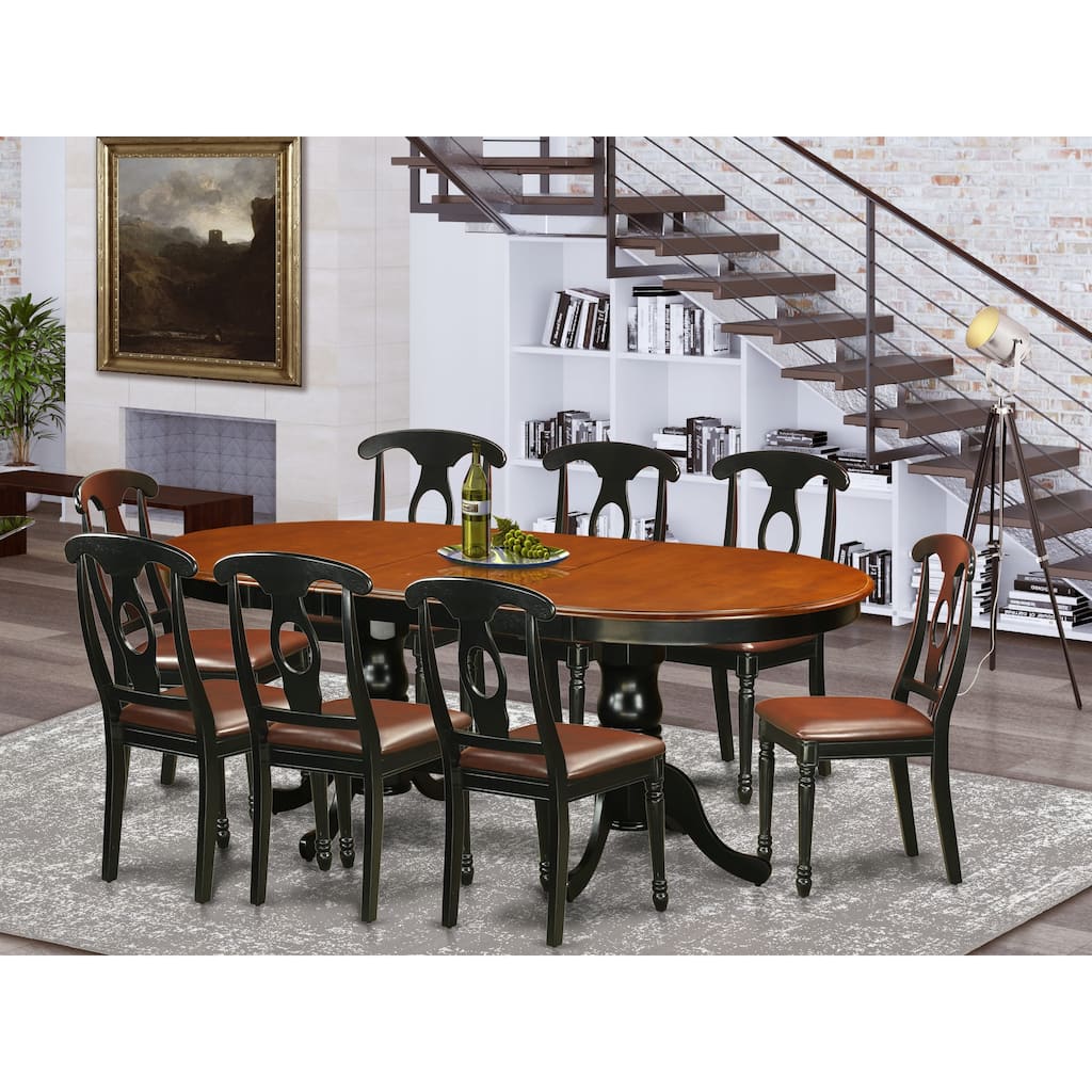 East West Furniture Dining Furniture Set Includes an Oval Table with Butterfly Leaf and Dining Chairs (Chair Seat Type Options)