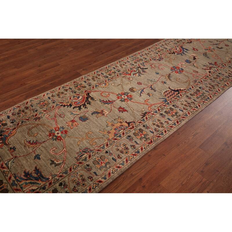 Vegetable Dye Ziegler Oriental Runner Rug Hand-Knotted Wool Carpet - 2'9" x 9'9"