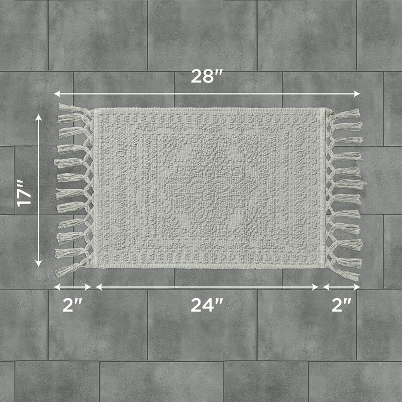 French Connection Nellore Fringe Cotton Bath Rug