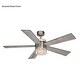 preview thumbnail 16 of 14, Ashford 52 in. Brushed Nickel Ceiling Fan with Reversible Black-Weathered Gray Blades, Dimmable LED Up-Down Light Kit and Remote