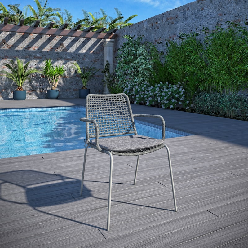 Amazonia Outdoor Patio 9-piece Rectangular FSC Certified Wood & Rope Dining Set