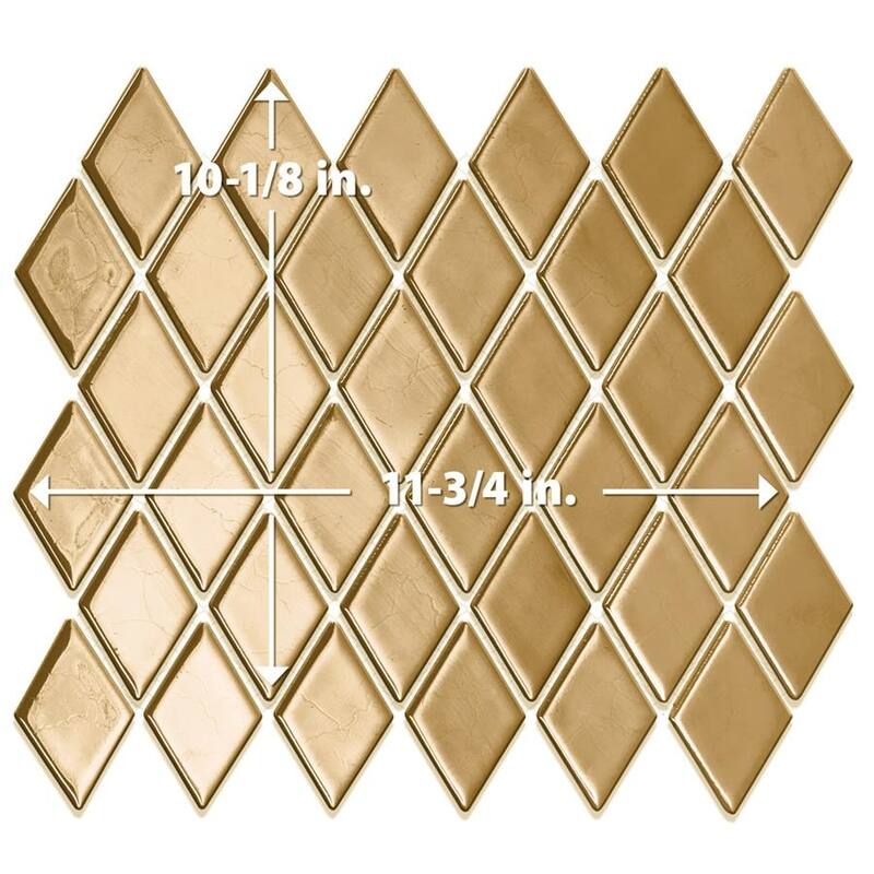 Merola Tile Hudson Kite Gold 10-1/8" x 11-3/4" Porcelain Mosaic Floor and Wall Tile