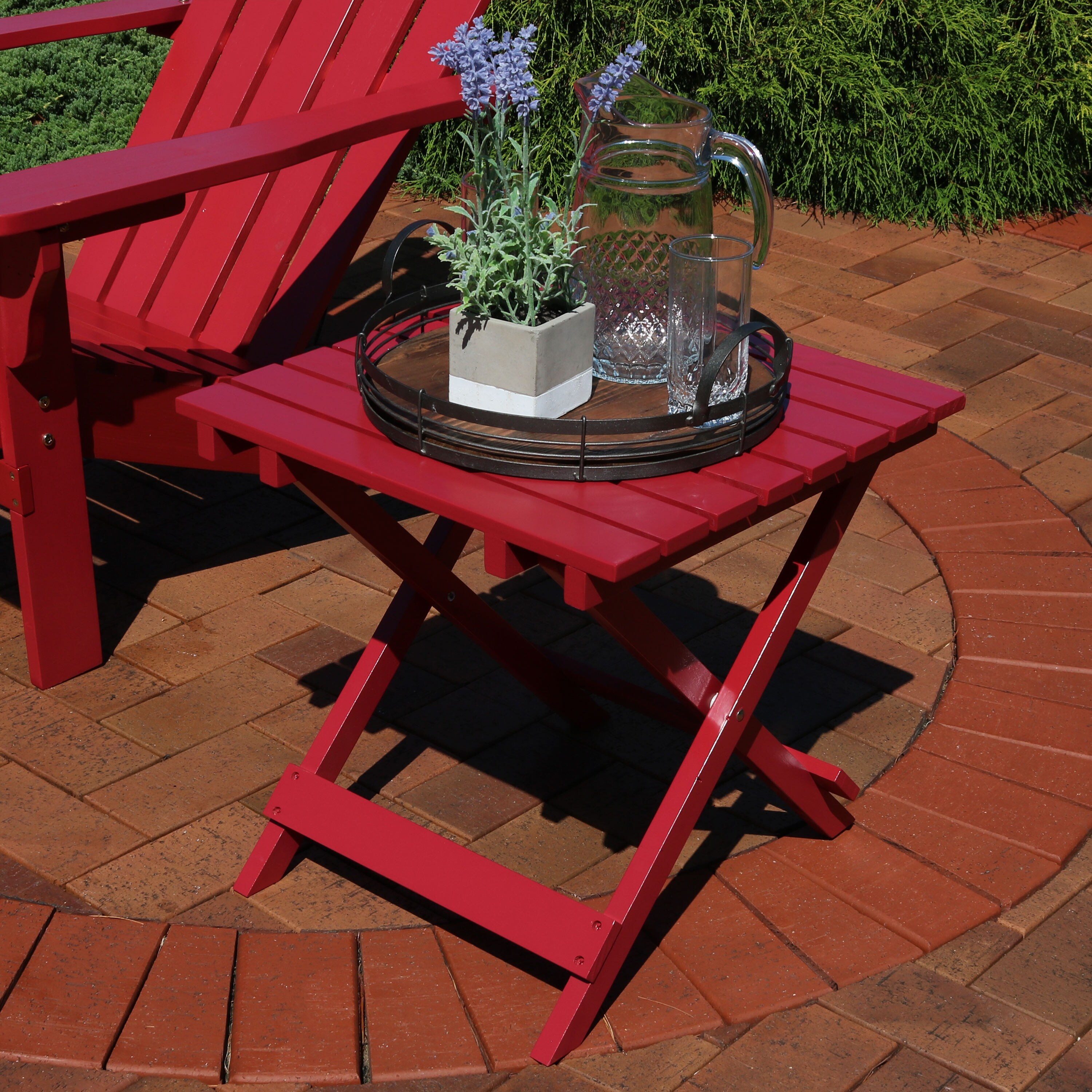 Shop Sunnydaze Wooden Multi Use Folding Side Table Non Toxic