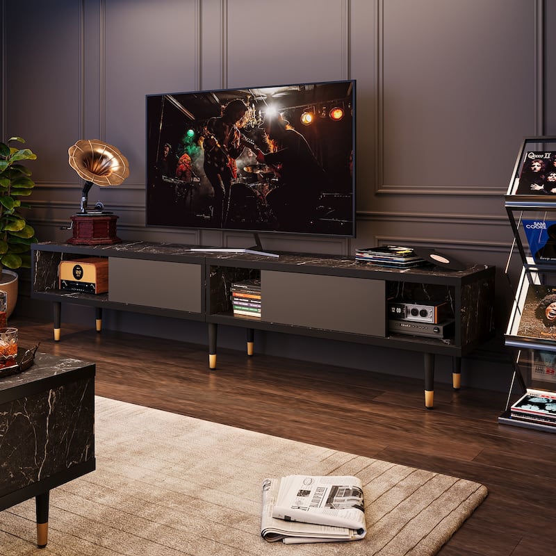 Modern TV Stand up to for 85 inch TVs Entertainment Center with Storage - 80 inch